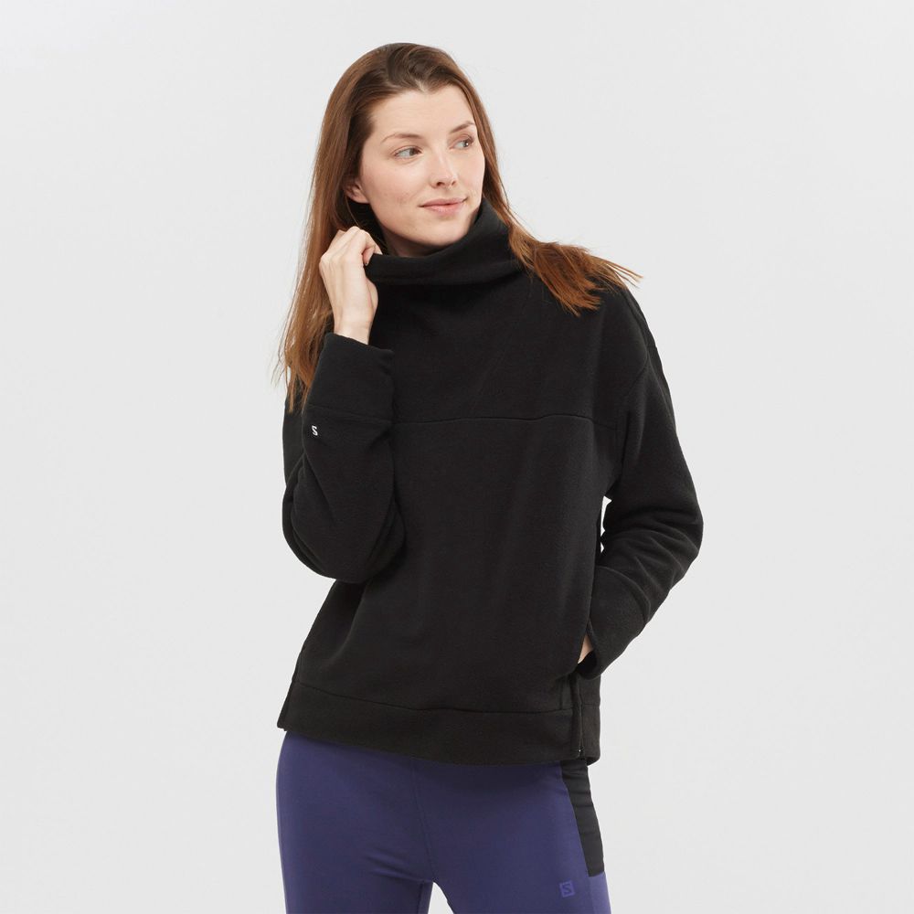 Sweats Salomon Femme Noir - Salomon OUTLIFE MIDLAYER W - France (8197-NBYMA)